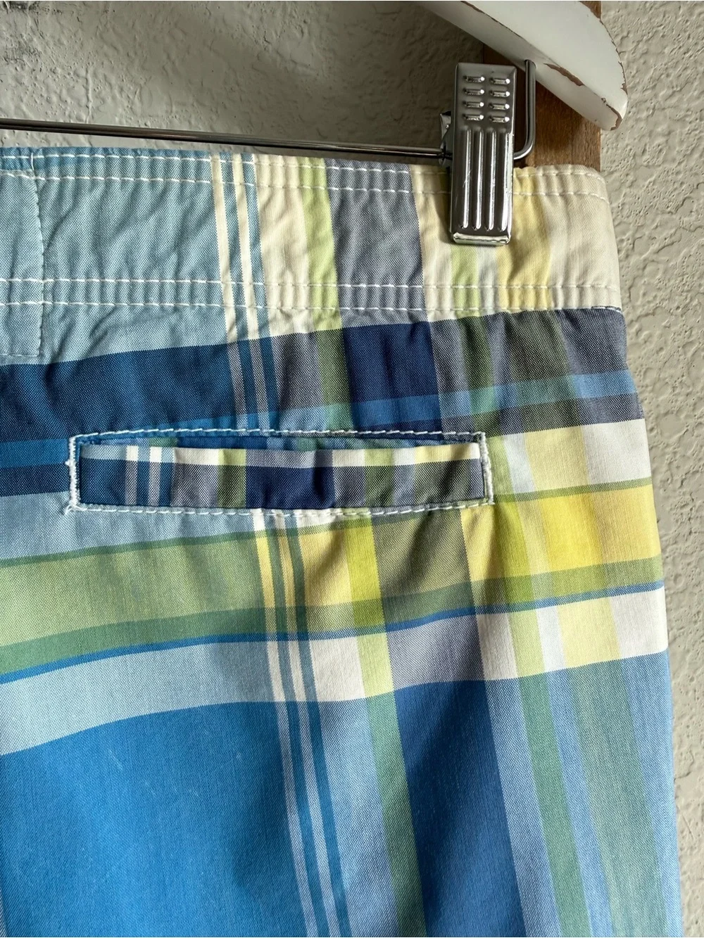 Abercrombie & Fitch Kids Boys Plaid Cargo Swim Trunks Board Shorts sz: Med